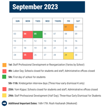 District School Academic Calendar for Parkway Northwest for September 2023
