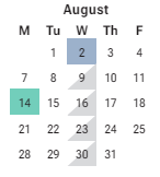 District School Academic Calendar for Phoenix Prep Academy for August 2023