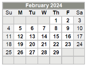 District School Academic Calendar for Feds Creek Elementary School for February 2024