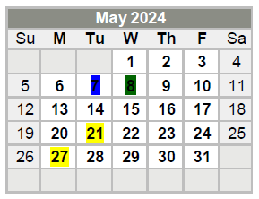 District School Academic Calendar for Feds Creek Elementary School for May 2024