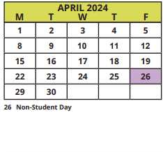 District School Academic Calendar for Disston Gifted Center for April 2024