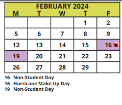 District School Academic Calendar for Palm Harbor Community School for February 2024