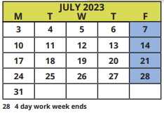 District School Academic Calendar for Ewes-eckerd Intensive Halfway for July 2023