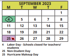 District School Academic Calendar for Palm Harbor University High for September 2023