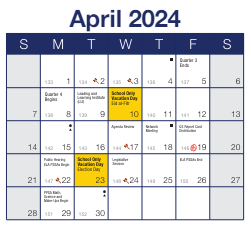 District School Academic Calendar for South Brook Middle School for April 2024