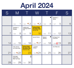 District School Academic Calendar for Frick Intl Studies Academy for April 2024