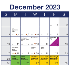 District School Academic Calendar for Frick Intl Studies Academy for December 2023