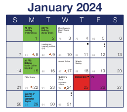 District School Academic Calendar for Stevens Thaddeus Elementary School for January 2024