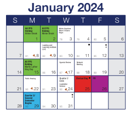 District School Academic Calendar for Frick Intl Studies Academy for January 2024