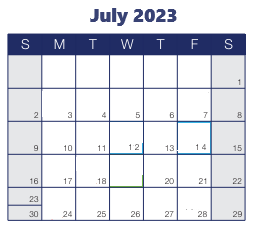 District School Academic Calendar for Mifflin Elementary School for July 2023