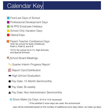 District School Academic Calendar Legend for Chatham Elementary School