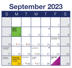District School Academic Calendar for South Brook Middle School for September 2023