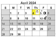 District School Academic Calendar for John T Reid Middle for April 2024