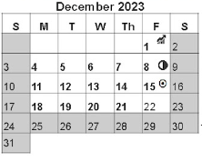 District School Academic Calendar for John T Reid Middle for December 2023