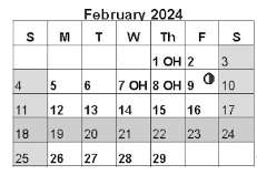 District School Academic Calendar for John T Reid Middle for February 2024