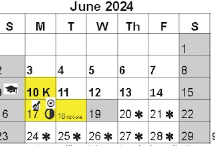District School Academic Calendar for John T Reid Middle for June 2024