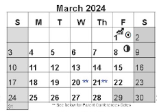 District School Academic Calendar for John T Reid Middle for March 2024