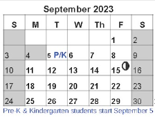 District School Academic Calendar for John T Reid Middle for September 2023