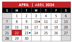District School Academic Calendar for Schimelpfenig Middle for April 2024