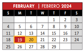 District School Academic Calendar for Barron Early Childhood School for February 2024