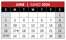 District School Academic Calendar for Robinson Middle for June 2024