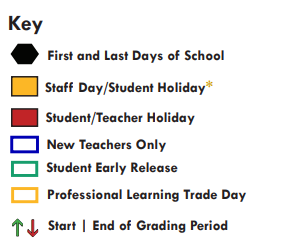 District School Academic Calendar Legend for David Mccall Elementary