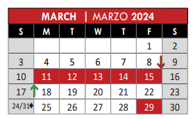 District School Academic Calendar for Even Start Program for March 2024