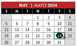District School Academic Calendar for C M Rice Middle for May 2024