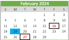 District School Academic Calendar for Hulsing Elementary School for February 2024