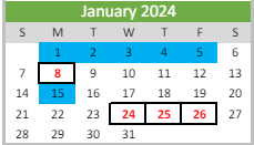 District School Academic Calendar for Hulsing Elementary School for January 2024
