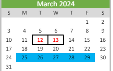 District School Academic Calendar for Hulsing Elementary School for March 2024