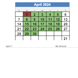 District School Academic Calendar for Riverside Intermediate for April 2024