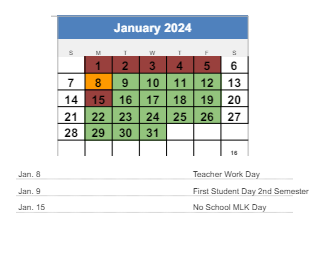 District School Academic Calendar for Riverside Intermediate for January 2024