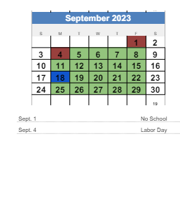 District School Academic Calendar for Riverside Intermediate for September 2023