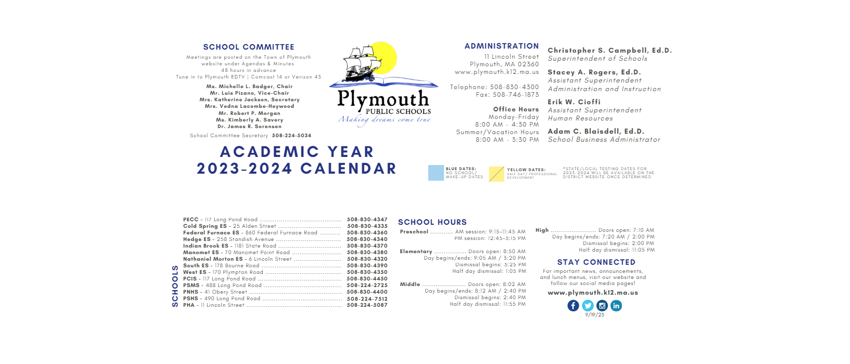 District School Academic Calendar Key for South Elementary