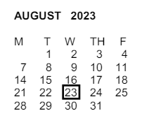 District School Academic Calendar for Fremont Middle for August 2023