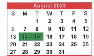 District School Academic Calendar for Paul Saylor Elementary School for August 2023