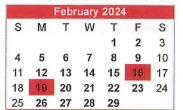 District School Academic Calendar for Paul Saylor Elementary School for February 2024
