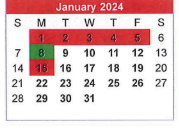 District School Academic Calendar for Paul Saylor Elementary School for January 2024