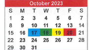 District School Academic Calendar for Paul Saylor Elementary School for October 2023