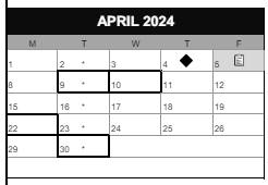 District School Academic Calendar for Jefferson High School for April 2024