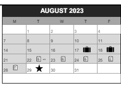 District School Academic Calendar for Jefferson High School for August 2023