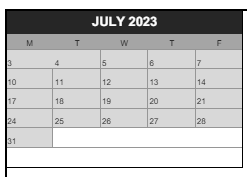 District School Academic Calendar for Jefferson High School for July 2023