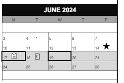 District School Academic Calendar for Jefferson High School for June 2024