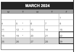District School Academic Calendar for Jefferson High School for March 2024