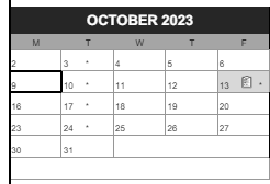 District School Academic Calendar for Jefferson High School for October 2023