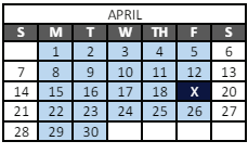 District School Academic Calendar for Poudre Transition Center for April 2024
