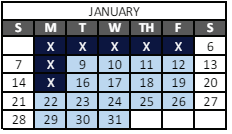 District School Academic Calendar for Pioneer Charter School for January 2024