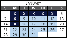 District School Academic Calendar for Peak Alternative Program for January 2024