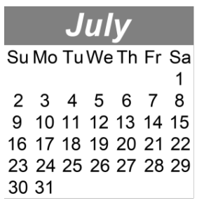 District School Academic Calendar for Mountain View Junior High for July 2023